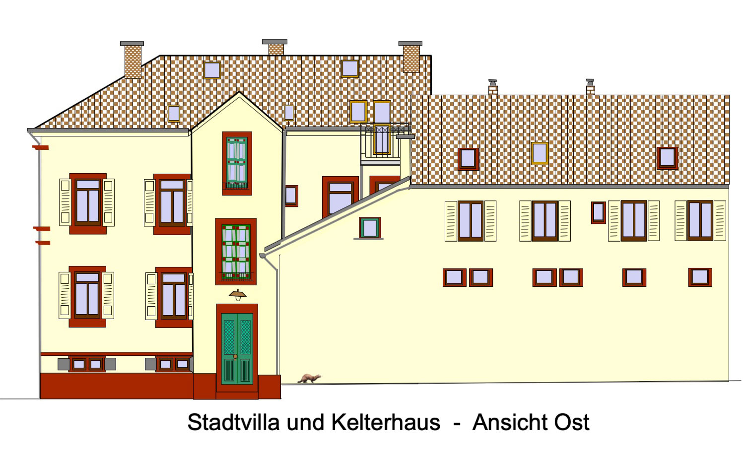 Stadtvilla Kelterhaus Ansciht Ost